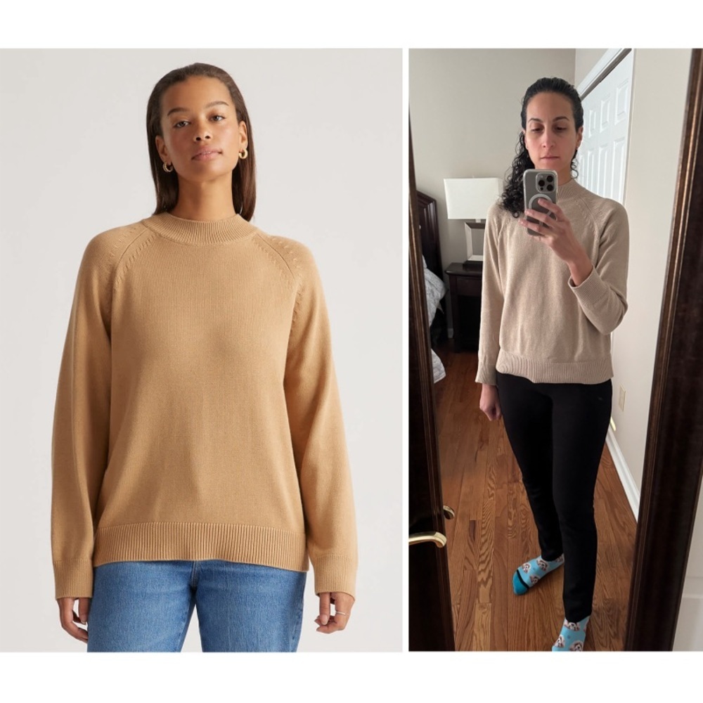 Quince Women's Crewneck Sweater in Tan